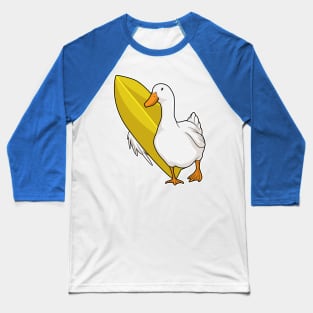 Duck Surfer Surfboard Baseball T-Shirt